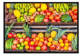 Gerahmter Kunstdruck Frische Früchte auf dem Karmel Markt in Tel Aviv