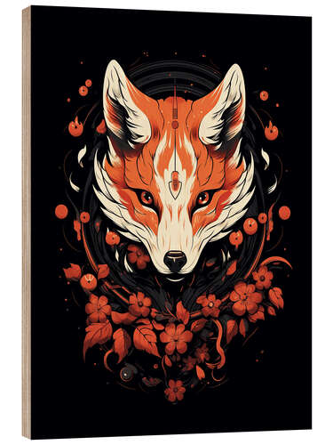 Obraz na drewnie Floral Foxy