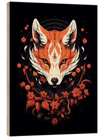 Obraz na drewnie Floral Foxy