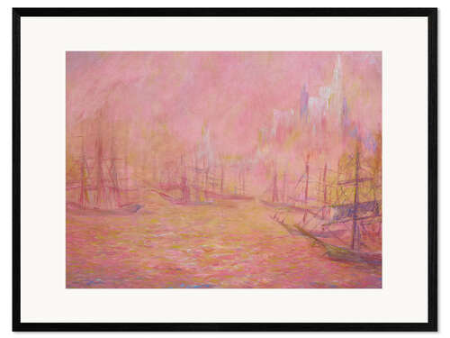 Impressão artística com moldura New York Harbor, 1917