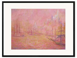 Impressão artística com moldura New York Harbor, 1917