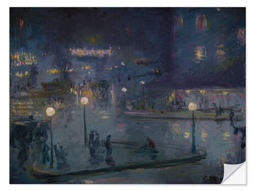 Sticker mural Place de Rome at Night, 1905