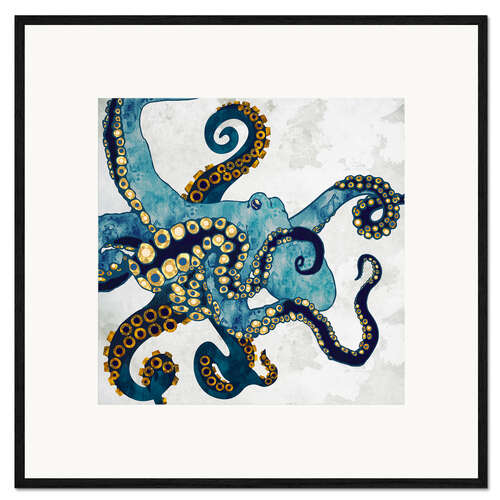 Plakat artystyczny premium w ramie Metallic Octopus