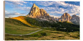 Quadro de madeira Sunrise in the Dolomites