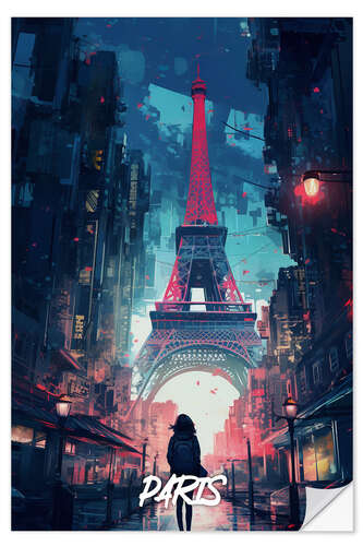 Wandsticker Paris Fantasy Reiseplakat