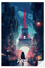 Vinilo para la pared Paris Fantasy Travel Art