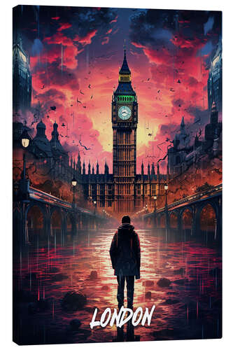 Leinwandbild London Fantasy Reiseplakat I