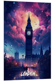 Hartschaumbild London Fantasy Reiseplakat II