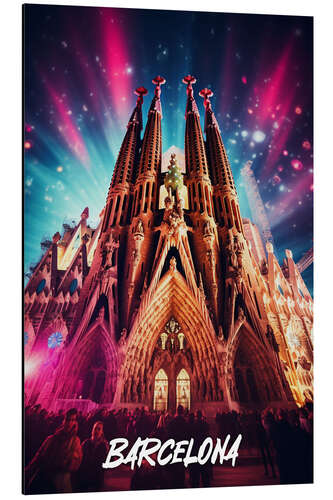 Aluminium print Barcelona Fantasy Travel Art