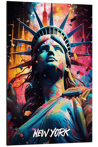 Aluminiumsbilde New York Fantasy Travel Art I