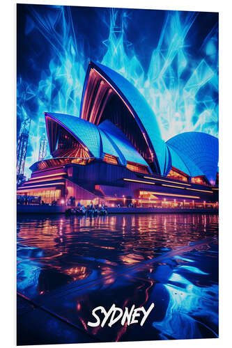 Hartschaumbild Sydney Fantasy Reiseplakat