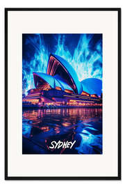 Gerahmter Kunstdruck Sydney Fantasy Reiseplakat