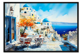 Gerahmter Kunstdruck Santorini, Entzückende Schönheit