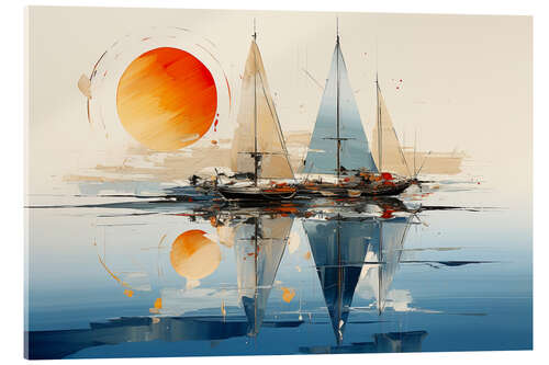Akrylbillede Sailing in the Evening Sun