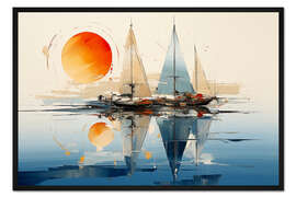 Gerahmter Kunstdruck Segeln in der Abendsonne