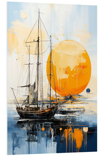 Foam board print Sailing, Evening Atmosphere