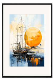 Gerahmter Kunstdruck Segeln, Abendstimmung