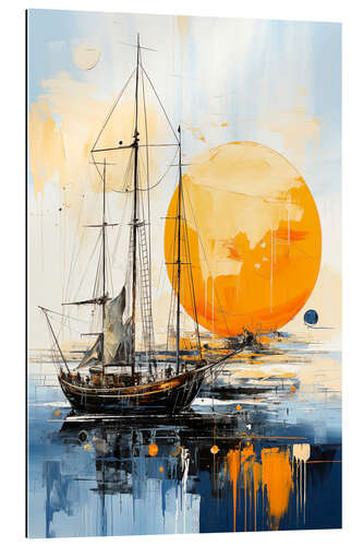 Tableau en plexi-alu Sailing, Evening Atmosphere