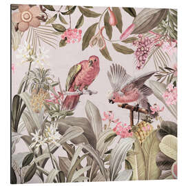 Tableau en aluminium Tropical Parrots Jungle