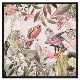 Gerahmter Kunstdruck Tropische Papageien Dschungel