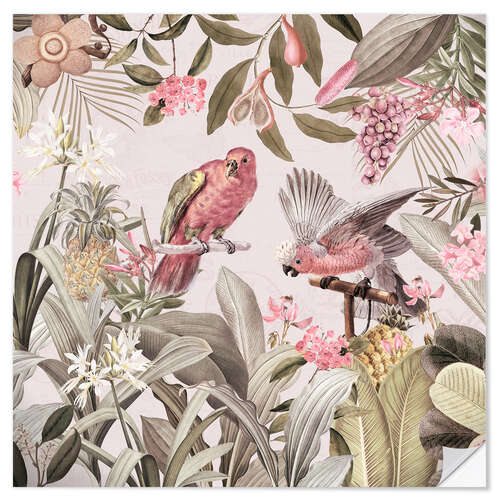 Sticker mural Tropical Parrots Jungle