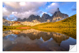 Autocolante decorativo Sunset in the Dolomites at Passo Rolle