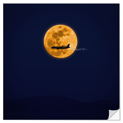 Wall sticker Airplane and Full Moon