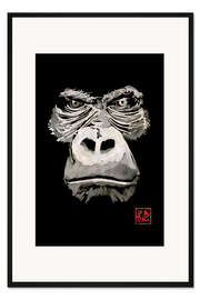 Gerahmter Kunstdruck Angry Gorilla