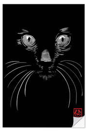 Selvklebende plakat Cat in Black