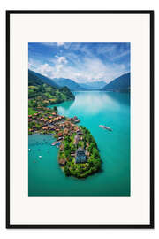 Gerahmter Kunstdruck Iseltwald, Brienzsee, Schweiz
