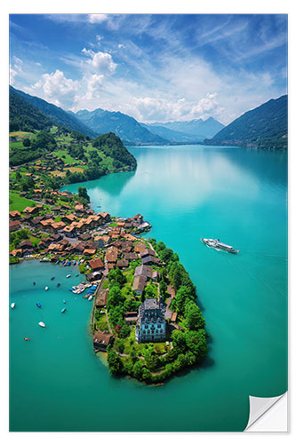 Selvklebende plakat Iseltwald, Lake Brienz, Switzerland