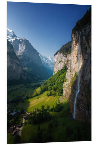 Foam board print Lauterbrunnen, Staubbach Fall, Switzerland