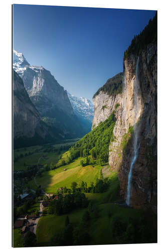 Tableau en plexi-alu Lauterbrunnen, Staubbach Fall, Switzerland