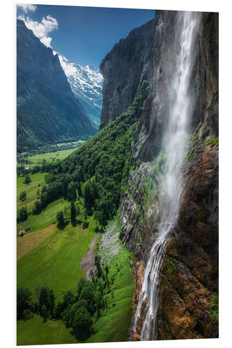 Foam board print Staubbach Fall, Lauterbrunnen, Switzerland