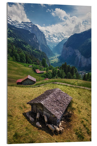 Gallery Print Eine Hütte mit Aussicht auf das Lauterbrunnental