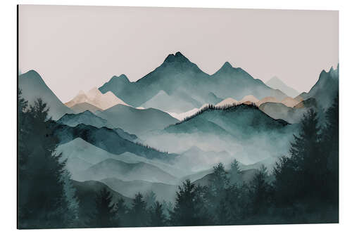 Stampa su alluminio Misty Mountains