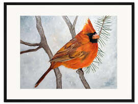 Gerahmter Kunstdruck Feuer auf Eis