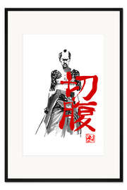 Gerahmter Kunstdruck Seppukku kanji Samurai