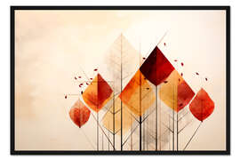 Gerahmter Kunstdruck Herbst Abstraktion