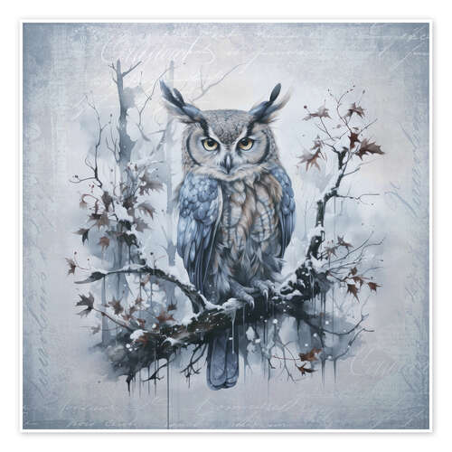 Juliste Owl in the Winter Forest I