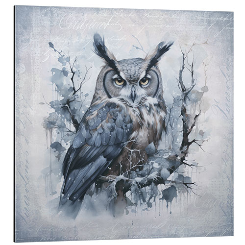 Aluminiumtavla Owl in the Winter Forest II