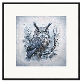 Framed art print Owl in the Winter Forest II