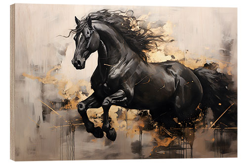 Cuadro de madera Black Stallion