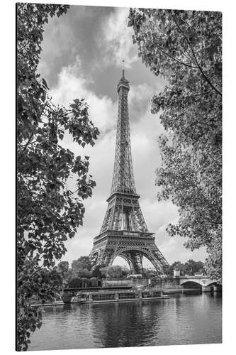 Print på aluminium Eiffel Tower on the Banks of the Seine