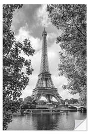 Selvklæbende plakat Eiffel Tower on the Banks of the Seine