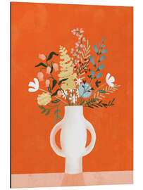 Magnettafel Blumen in einer Vase, Orange