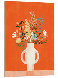 Stampa su legno  Flowers in Vase, Red - Goed Blauw