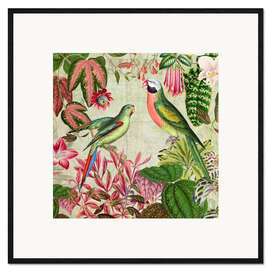 Framed art print Jungle of Parrots