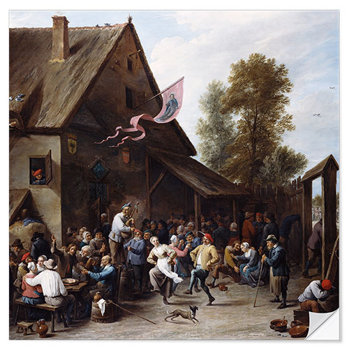 Selvklebende plakat Kermis on St. George's Day, David Teniers the Young