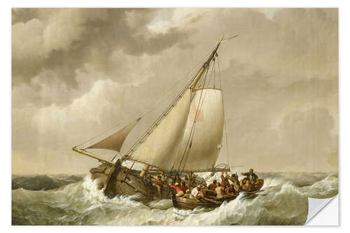 Sticker mural Rescue on Stormy Sea, 1820